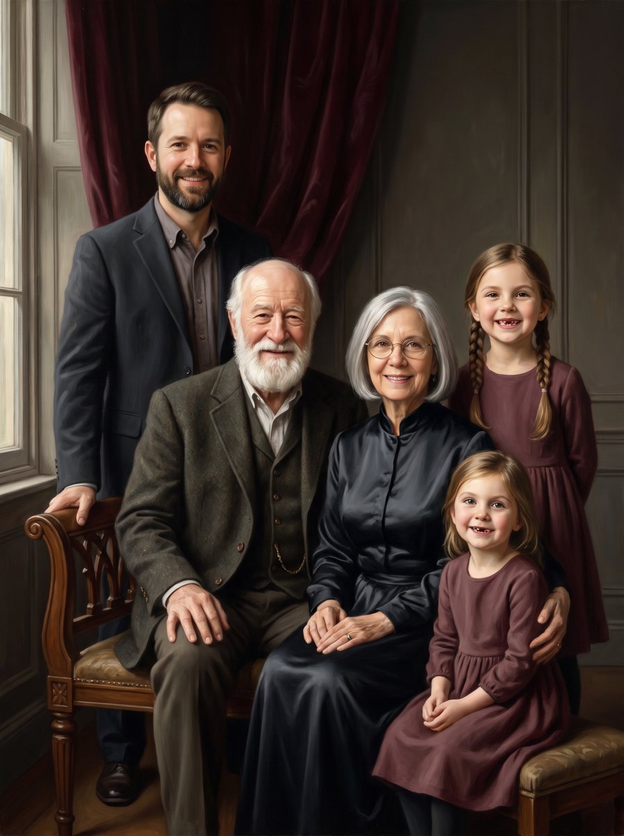 Example: three generations painted together